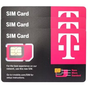 美国TMOBILE SIM 卡批发/玫红卡/nano micro 标准3合一/月卡/预付费卡