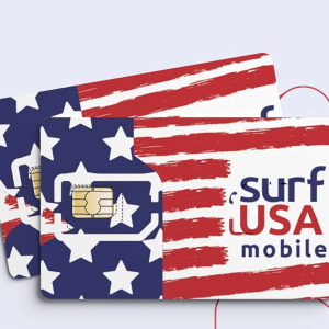 美国最新surf usa mobile 电话卡SIM卡注册卡套餐12美金一个月